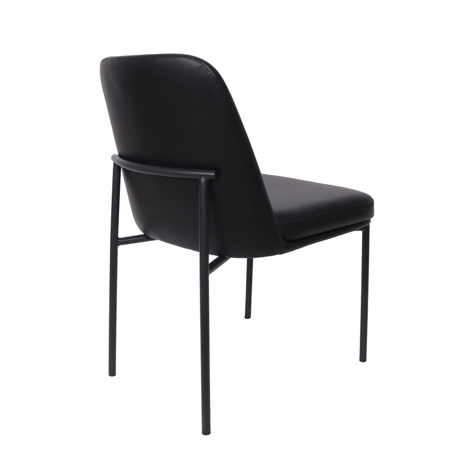 Loft Metal Vegan Leather Side Chair (Set of 2)
