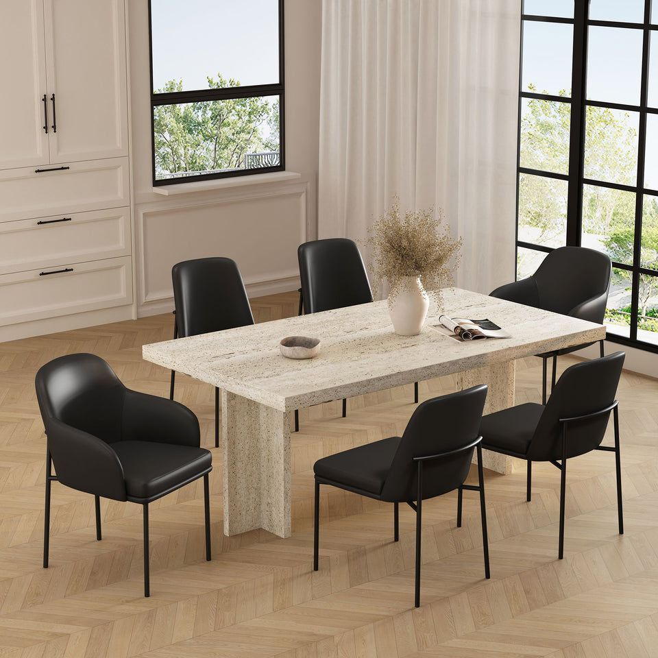 Loft Metal Vegan Leather Side Chair (Set of 2)