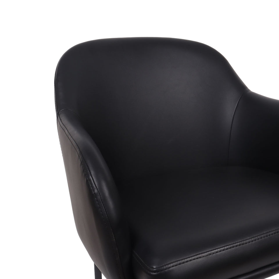 Loft Metal Vegan Leather Armchair (Set of 2)