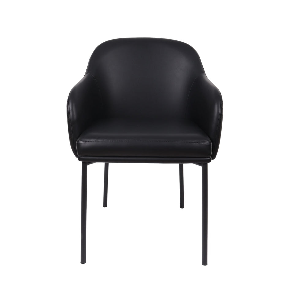 Loft Metal Vegan Leather Armchair (Set of 2)