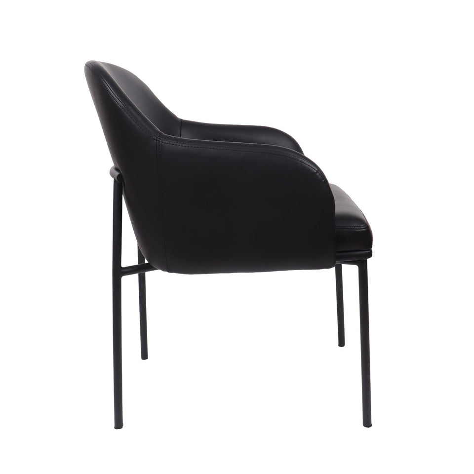 Loft Metal Vegan Leather Armchair (Set of 2)