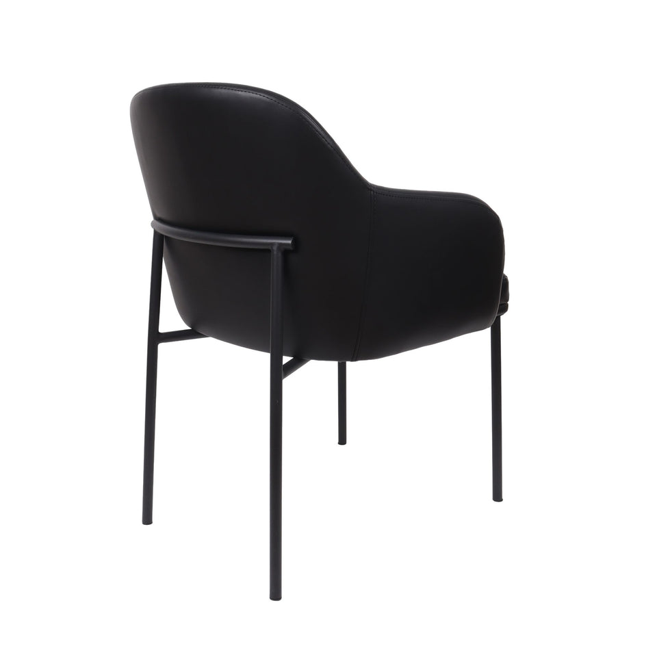 Loft Metal Vegan Leather Armchair (Set of 2)
