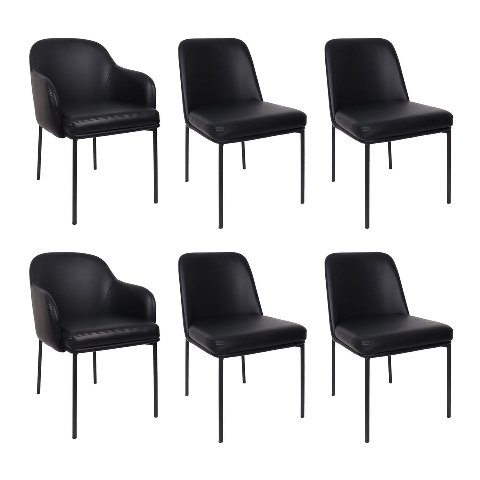 Loft Metal Vegan Leather Armchair (Set of 2)