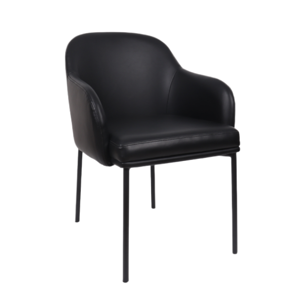 Loft Metal Vegan Leather Armchair (Set of 2)