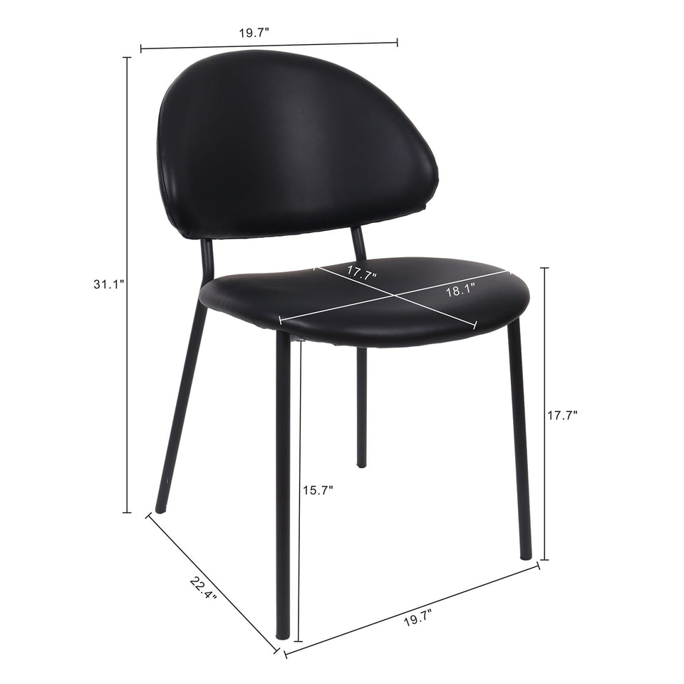 Haven Metal Vegan Leather Side Chair (Set of 4)