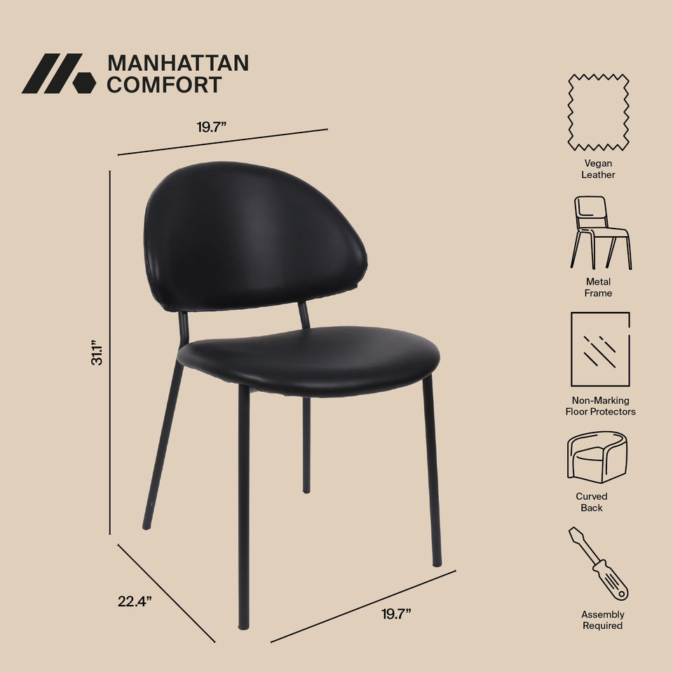 Haven Metal Vegan Leather Side Chair (Set of 4)