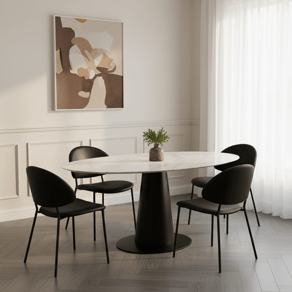 Haven Metal Vegan Leather Side Chair (Set of 4)