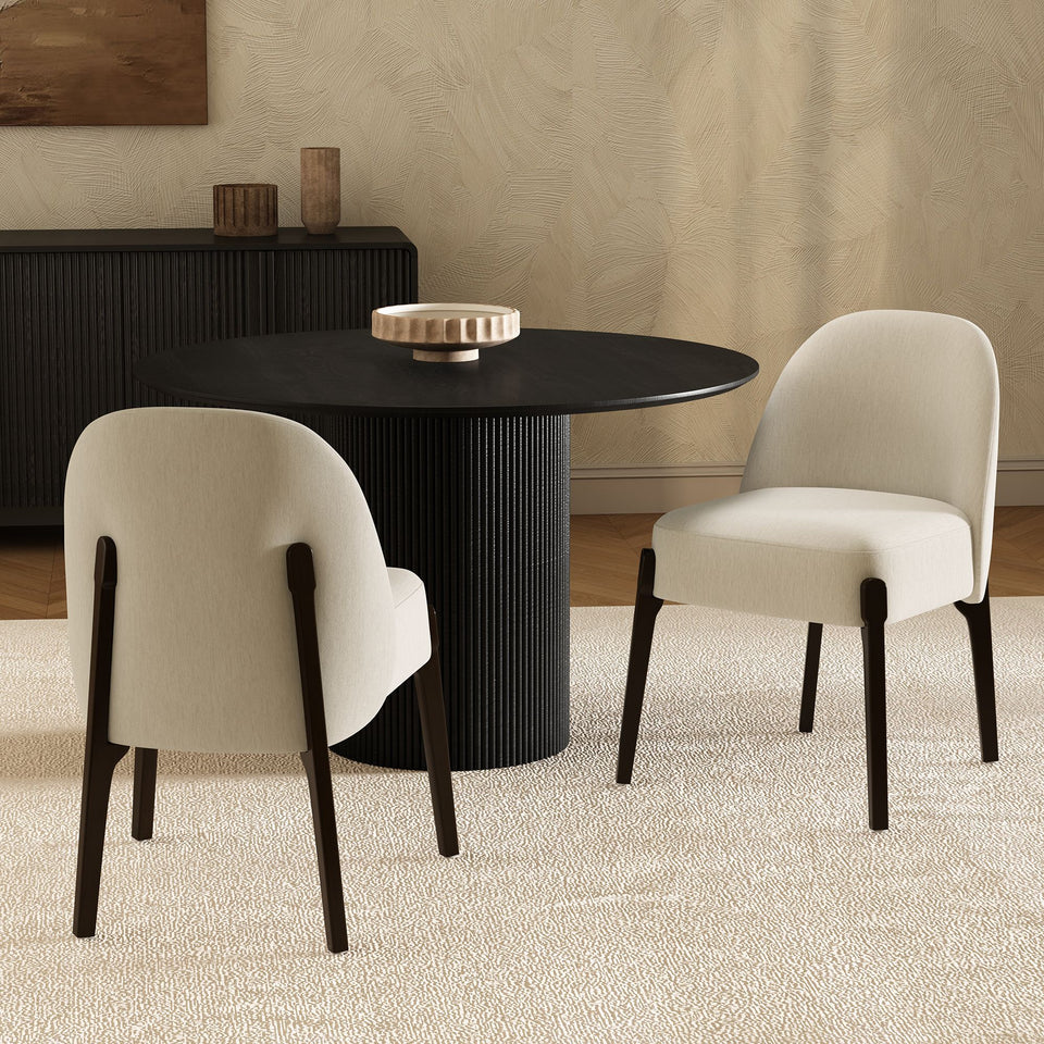 Oslo Chenille Wood Side Chair Set Of 2 (DC1542)