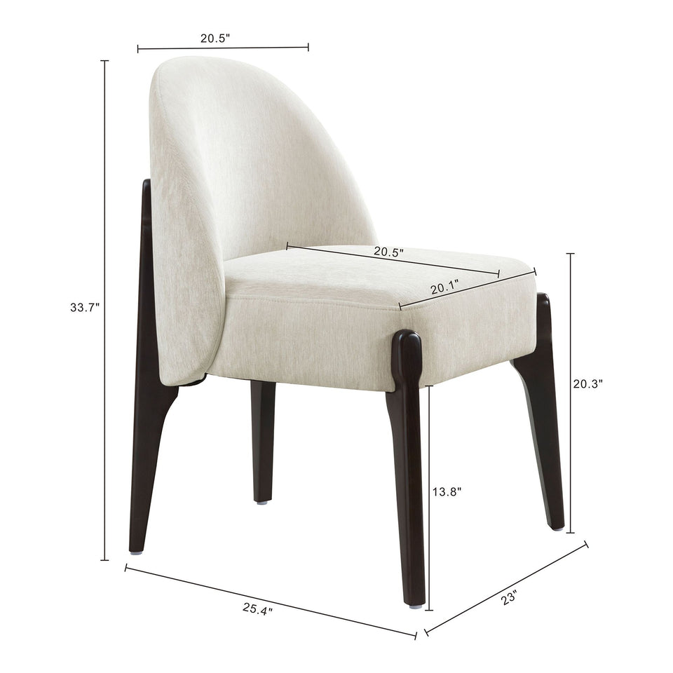 Oslo Chenille Wood Side Chair Set Of 2 (DC1542)