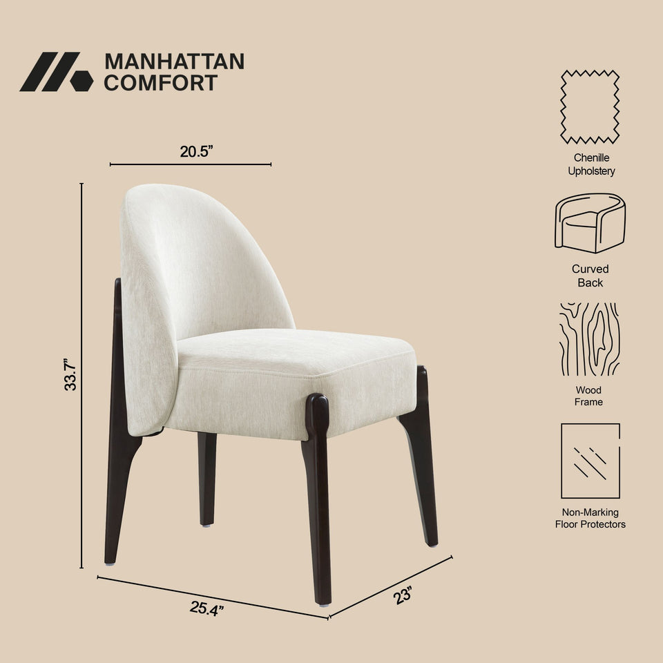 Oslo Chenille Wood Side Chair Set Of 2 (DC1542)