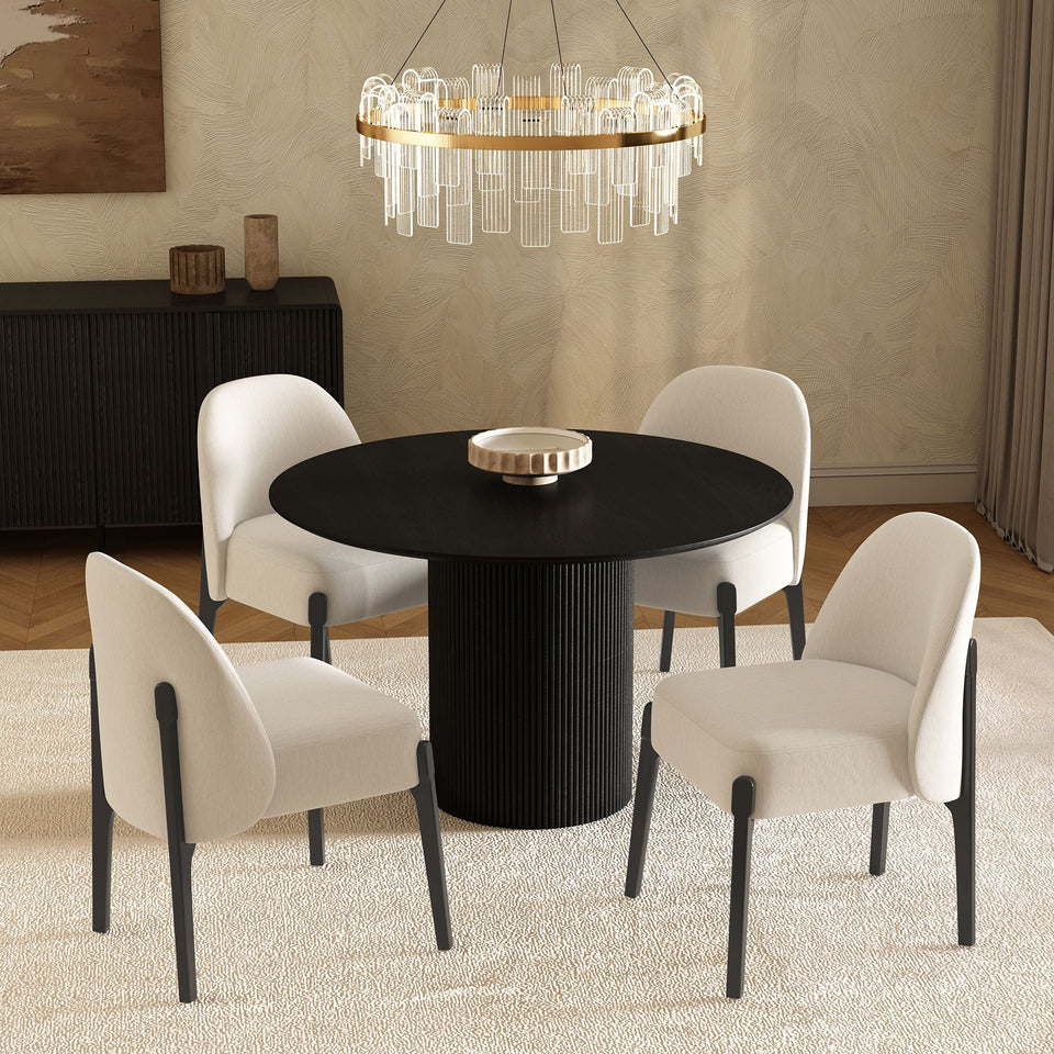 Oslo Chenille Wood Side Chair Set Of 2 (DC1542)