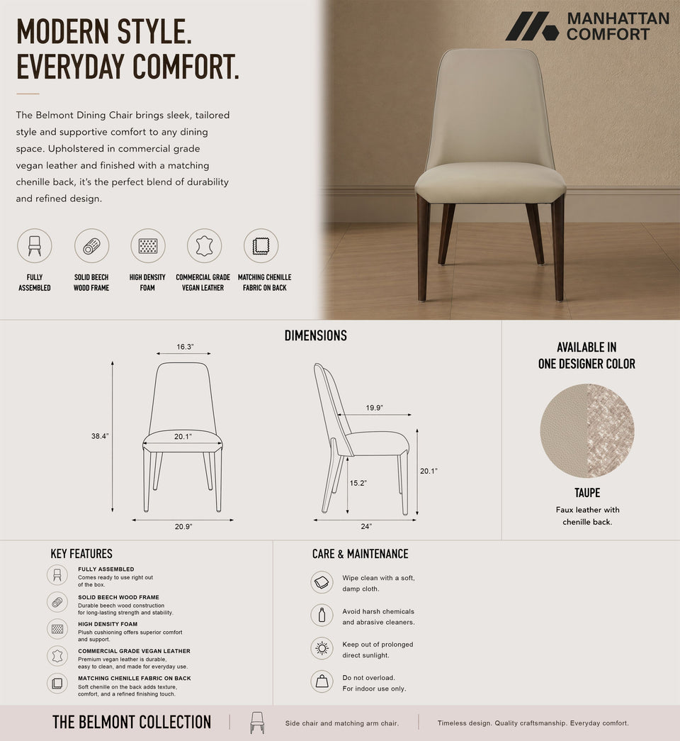Belmont Wood Upholstered Side Chair Set Of 2 (DC1543-TP)
