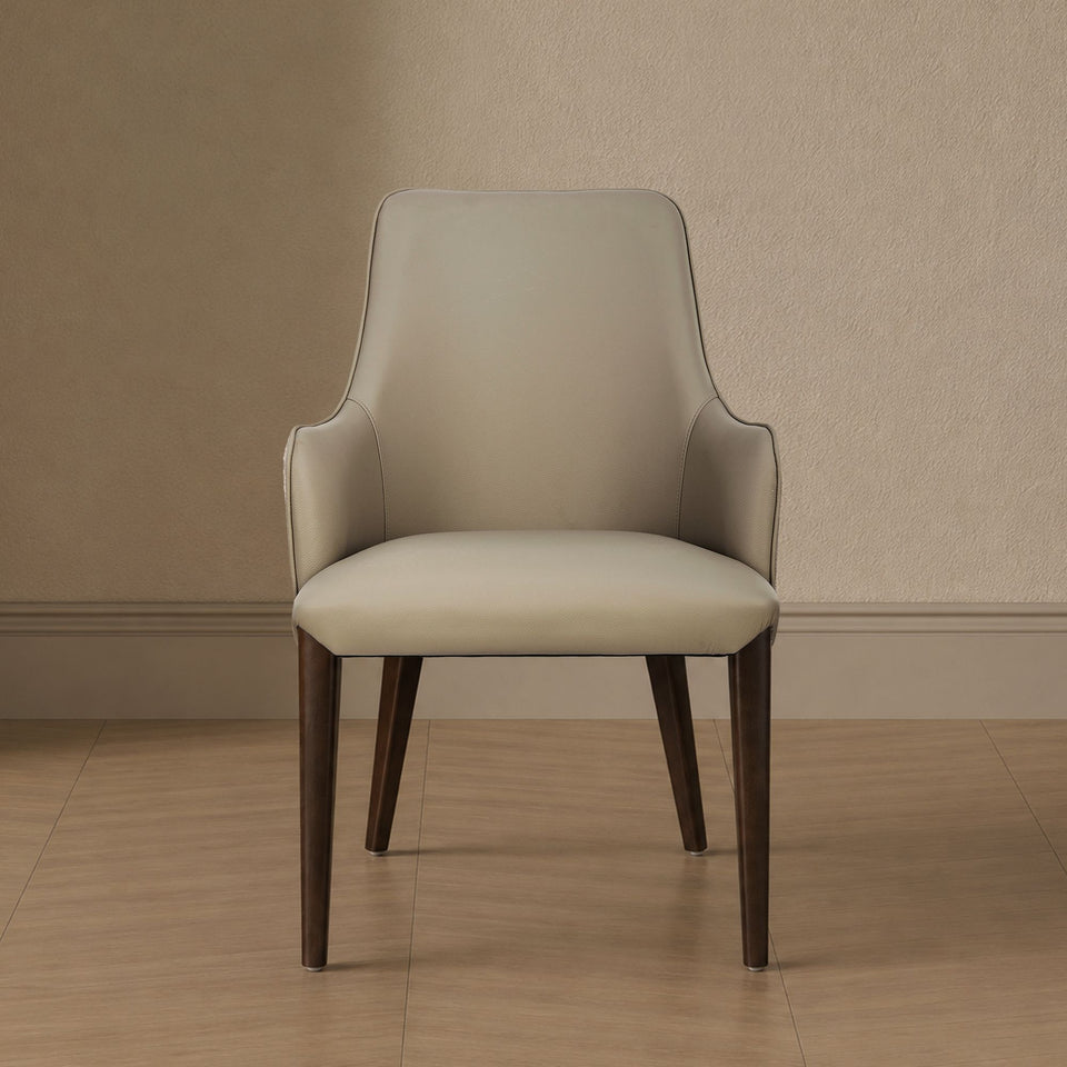 Belmont Chenille And Faux Leather Wood Upholstered Armchair (DC1544-TP)