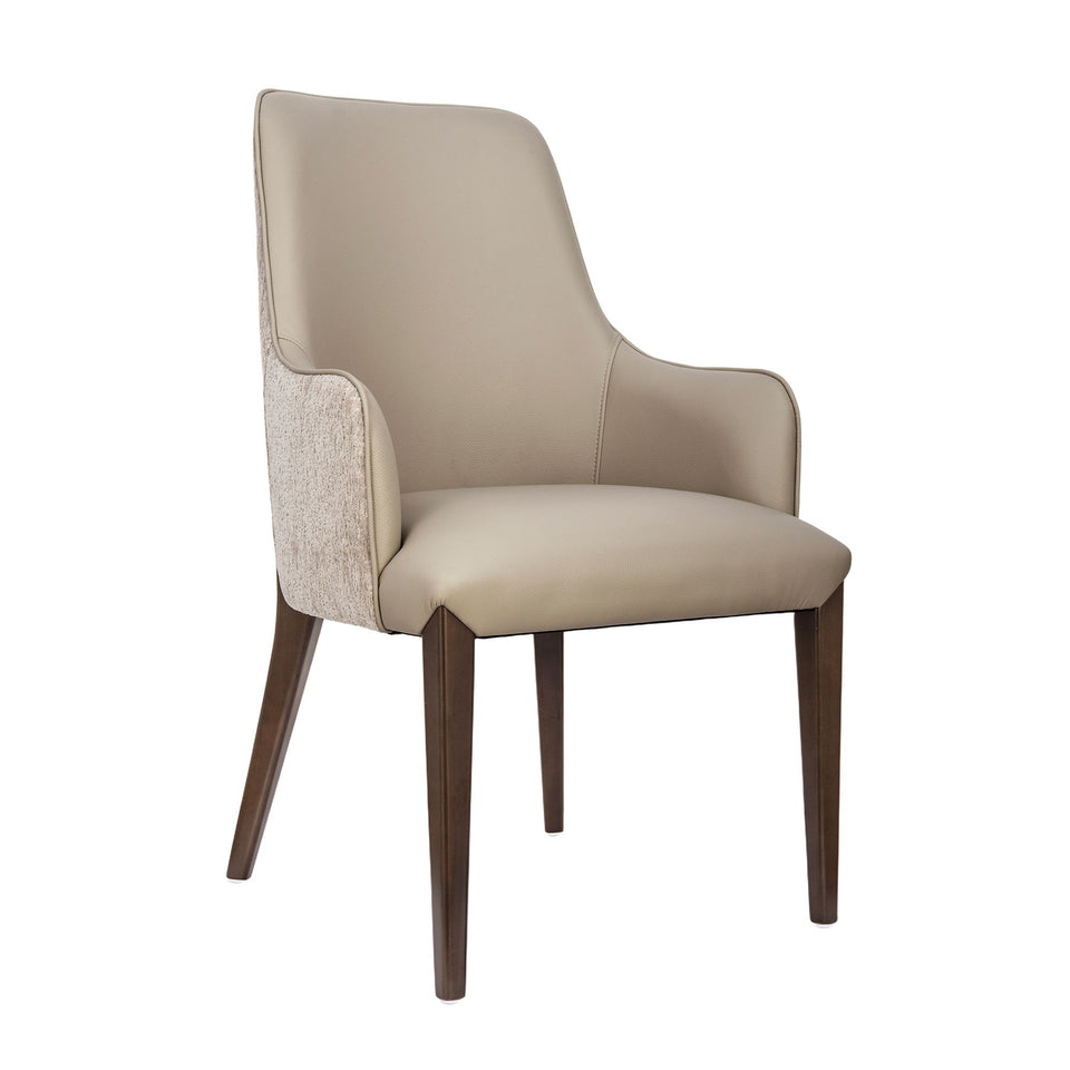Belmont Chenille And Faux Leather Wood Upholstered Armchair (DC1544-TP)