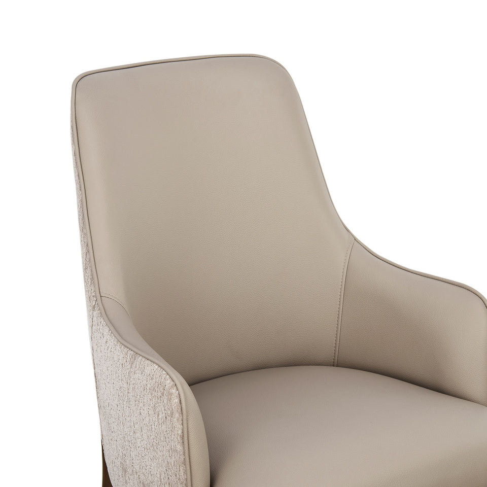 Belmont Chenille And Faux Leather Wood Upholstered Armchair (DC1544-TP)