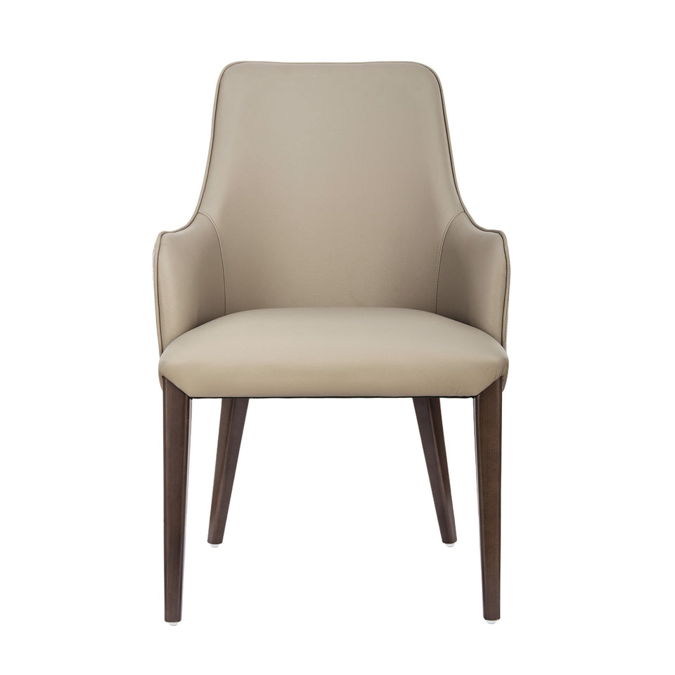 Belmont Chenille And Faux Leather Wood Upholstered Armchair (DC1544-TP)