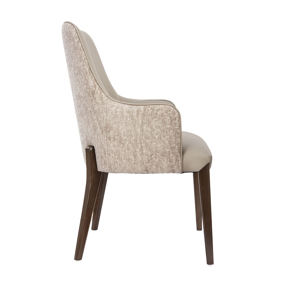 Belmont Chenille And Faux Leather Wood Upholstered Armchair (DC1544-TP)