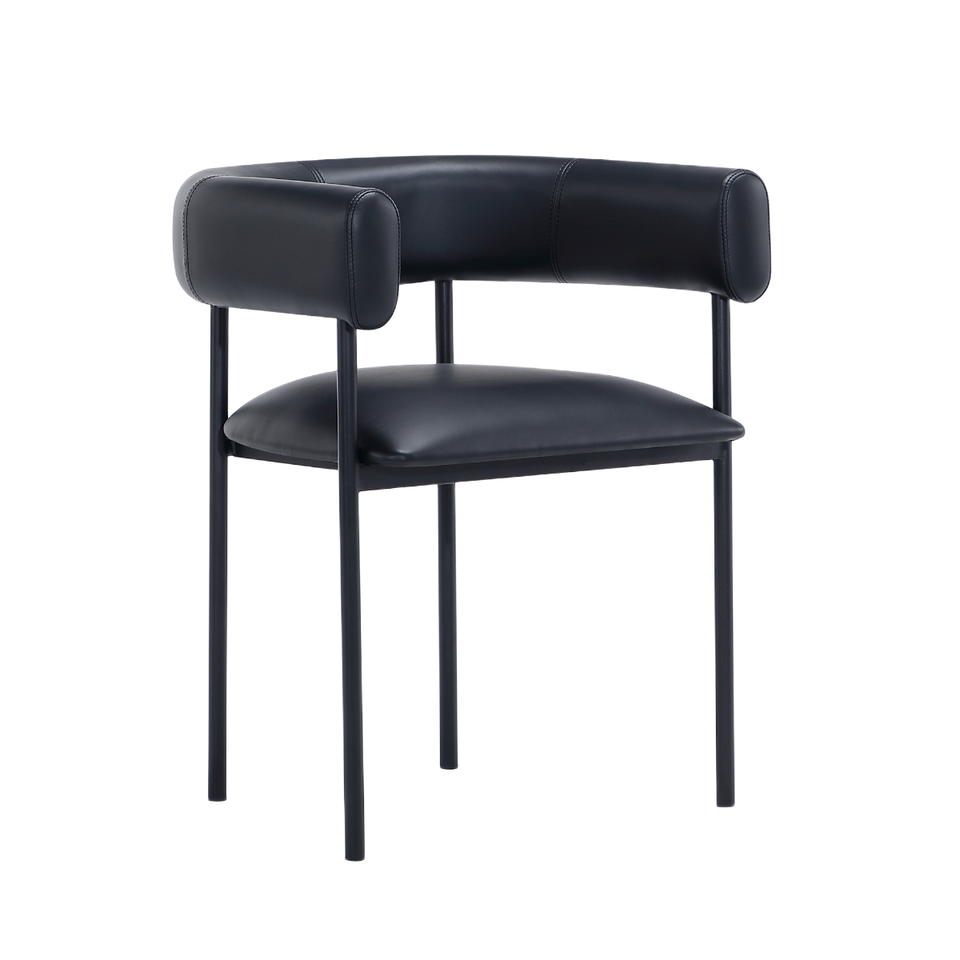 Onda Metal Vegan Leather Dining Chair (DC1608)