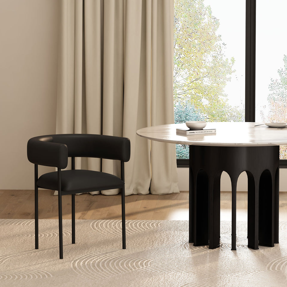 Onda Metal Vegan Leather Dining Chair (DC1608)