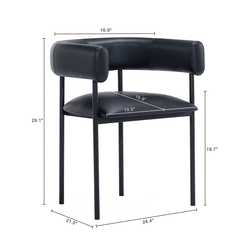 Onda Metal Vegan Leather Dining Chair (DC1608)