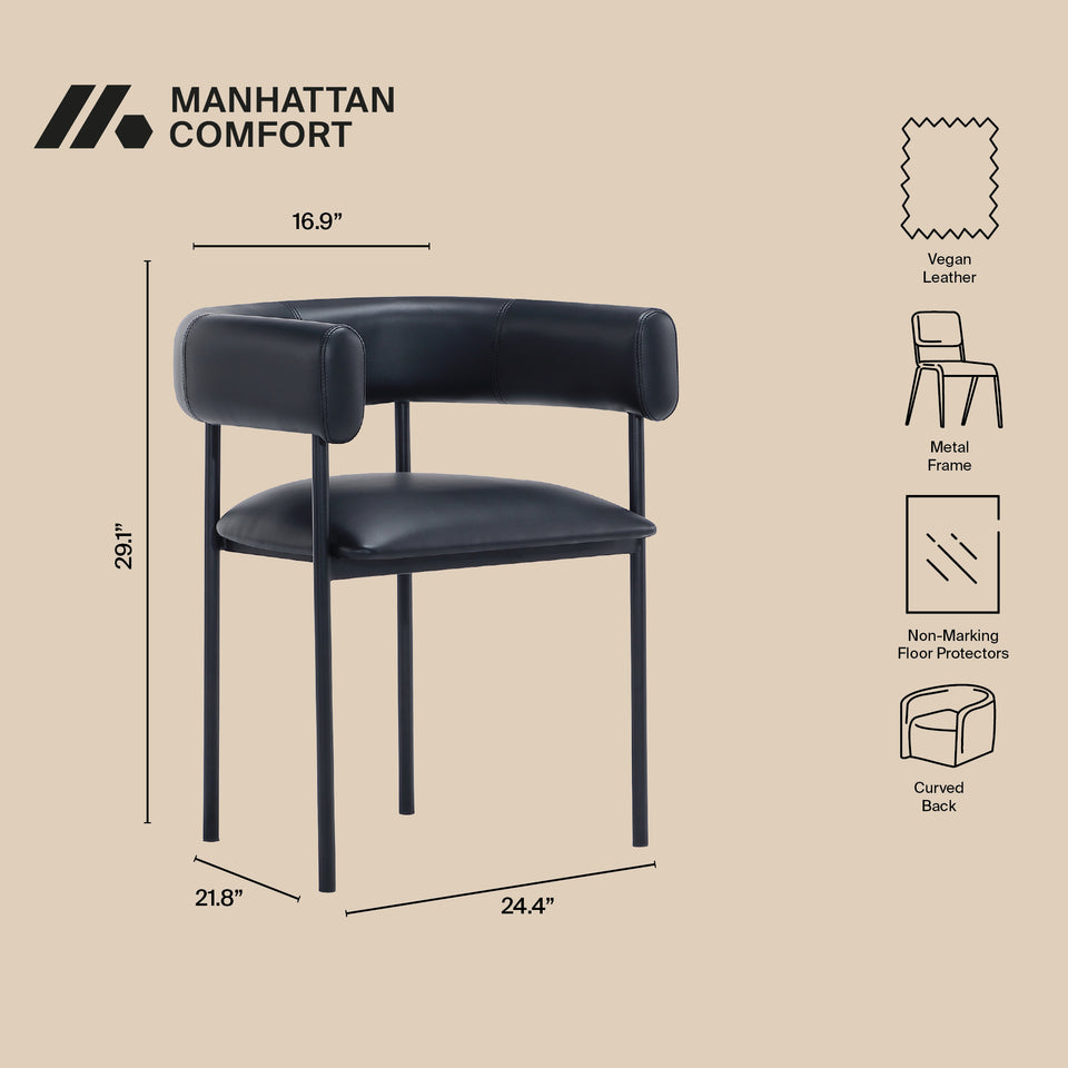 Onda Metal Vegan Leather Dining Chair (DC1608)