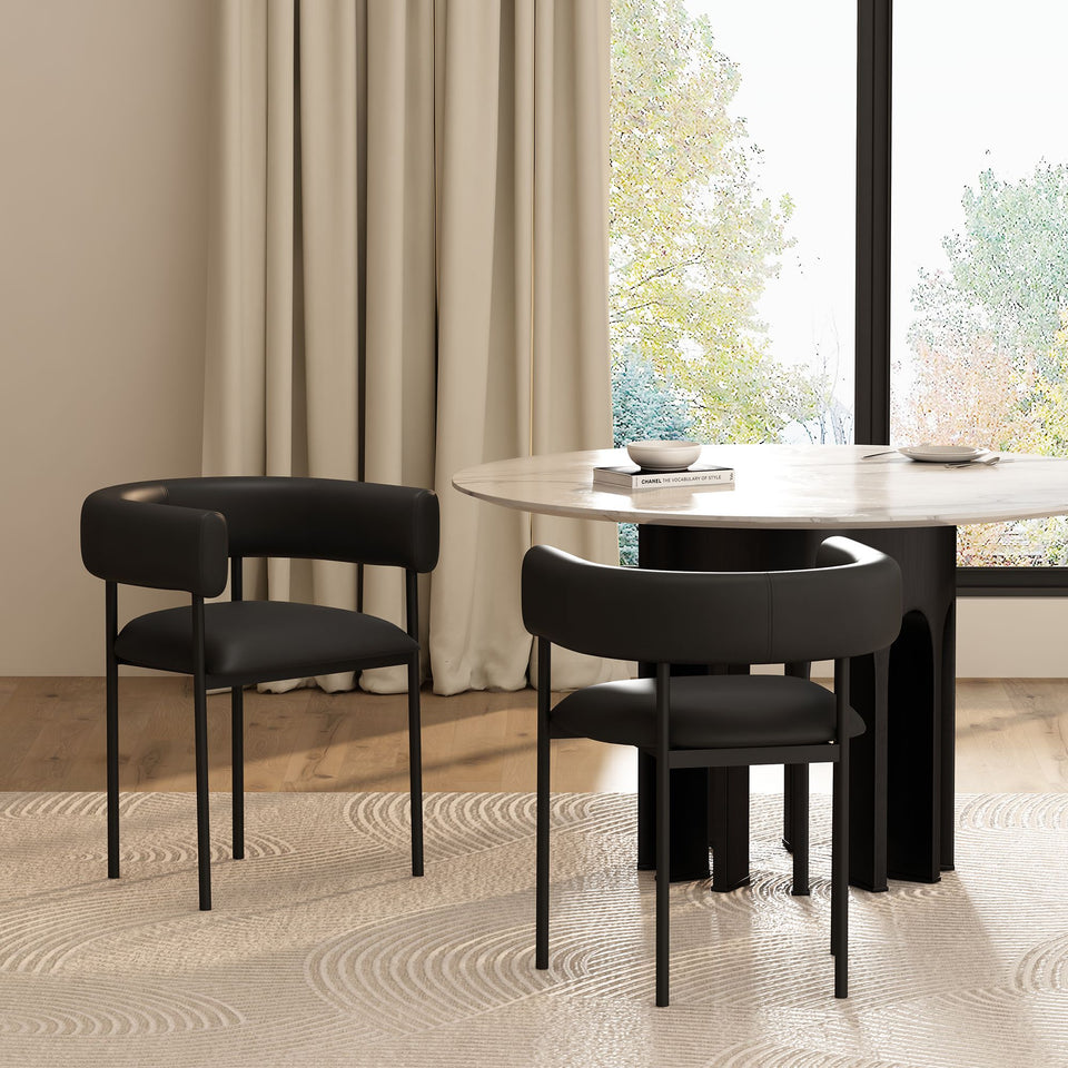 Onda Metal Vegan Leather Dining Chair (DC1608)