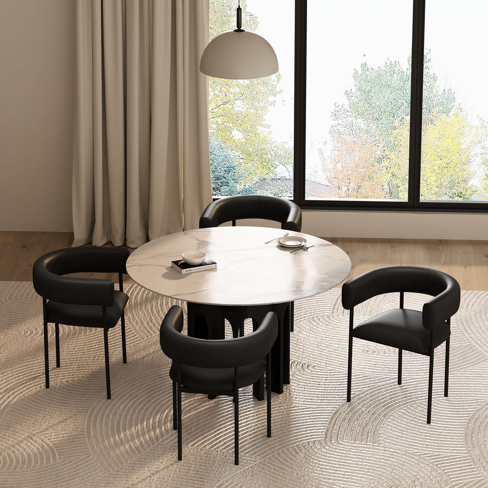 Onda Metal Vegan Leather Dining Chair (DC1608)