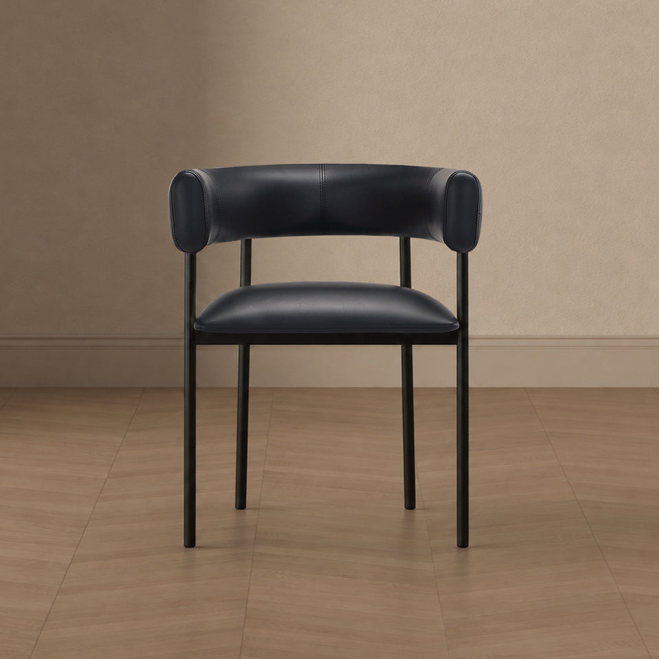 Onda Metal Vegan Leather Dining Chair (DC1608)