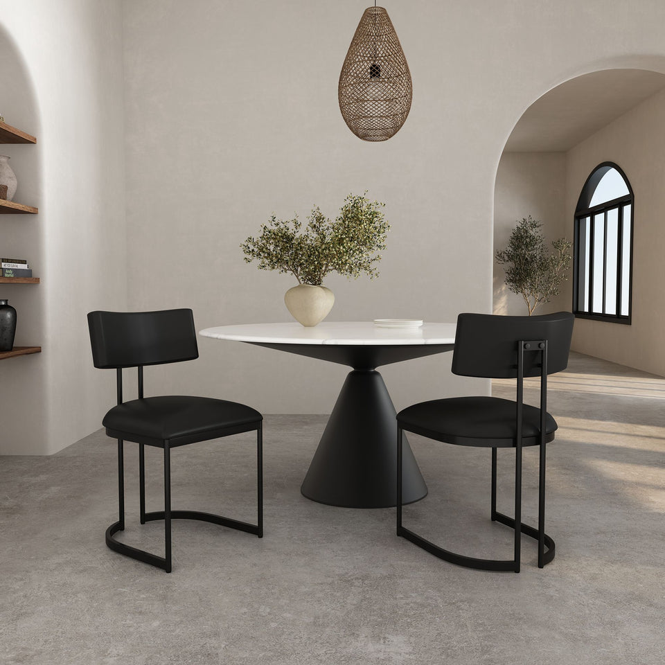 Juno Metal Vegan Leather Side Chair
