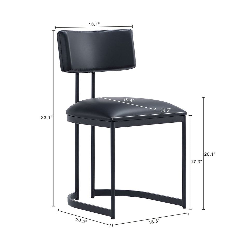 Juno Metal Vegan Leather Side Chair