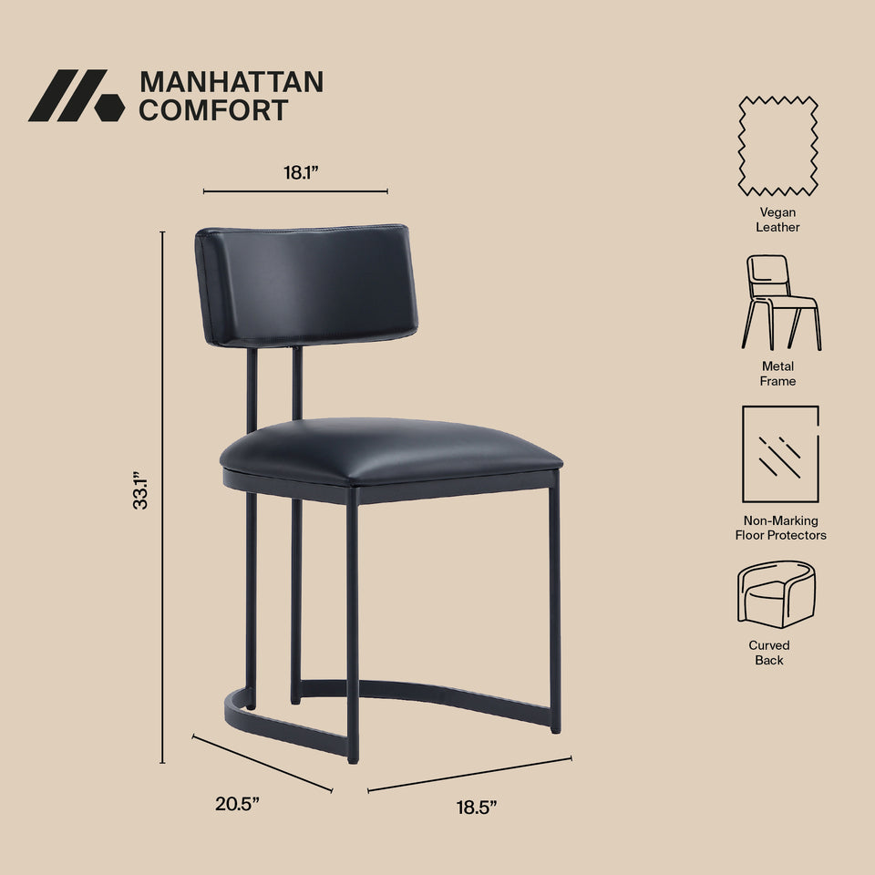 Juno Metal Vegan Leather Side Chair