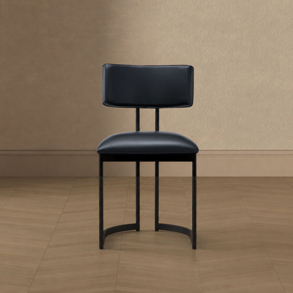 Juno Metal Vegan Leather Side Chair