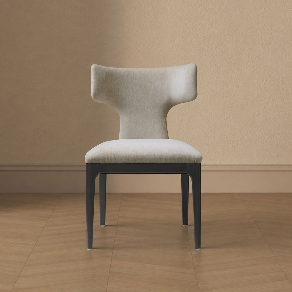 Eloria Wood Chenille Side Chair (Set of 3) in Taupe - lifestyle   front 1