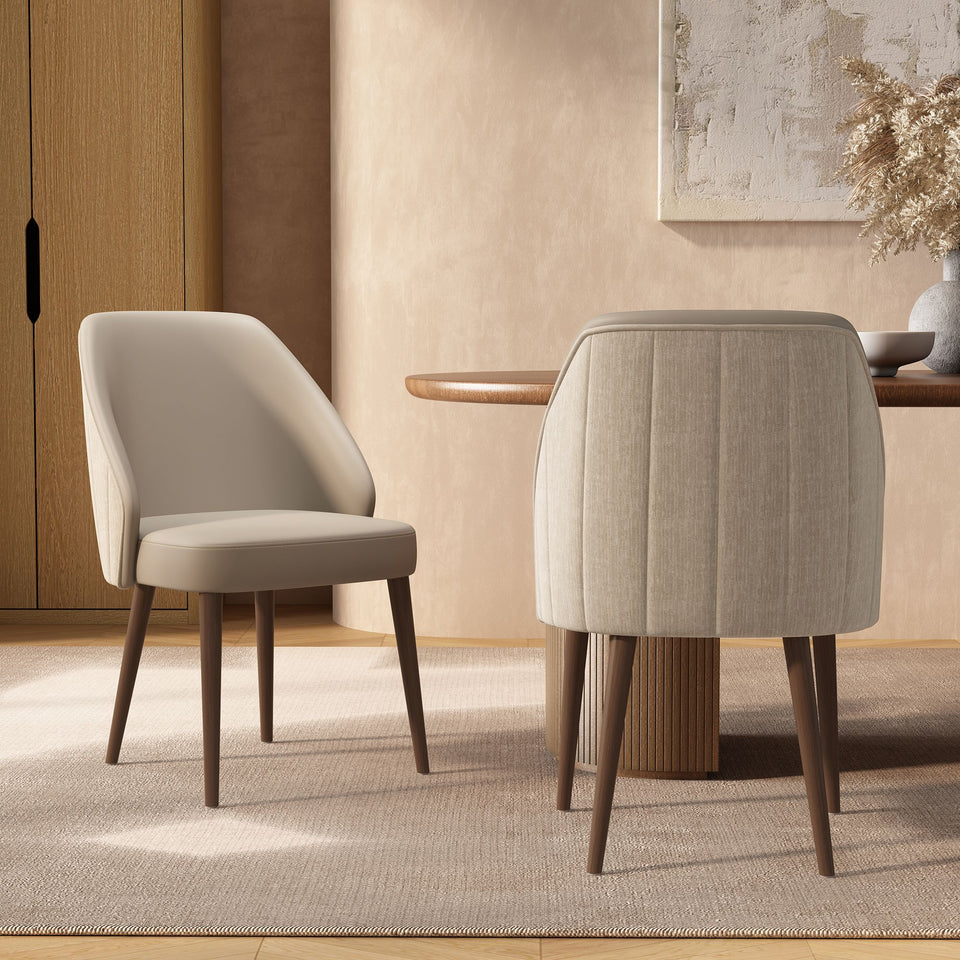 Solace Wood Upholstered Side Chair Set Of 2 (DC1726)