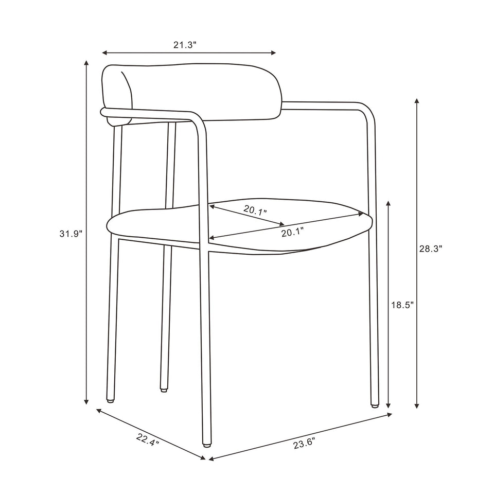 Serene Metal Upholstered Dining Chair (DC1882)