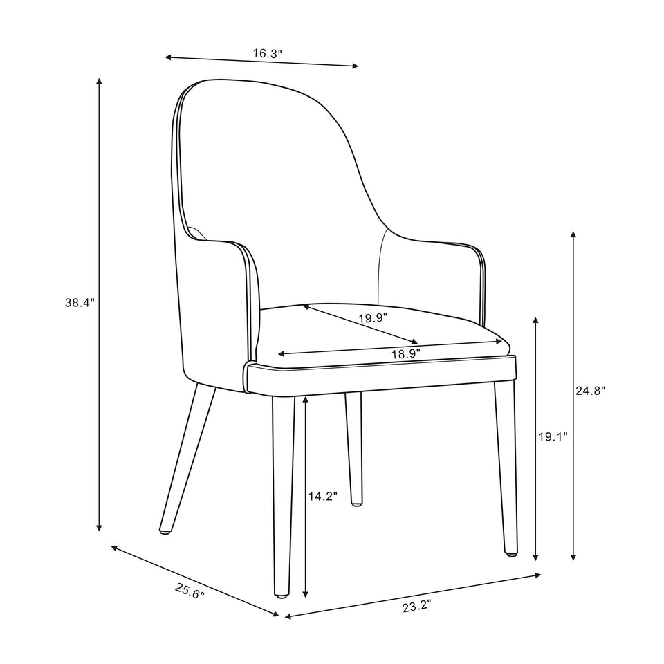 Drew Wood Upholstered Armchair (DC1887-TP)