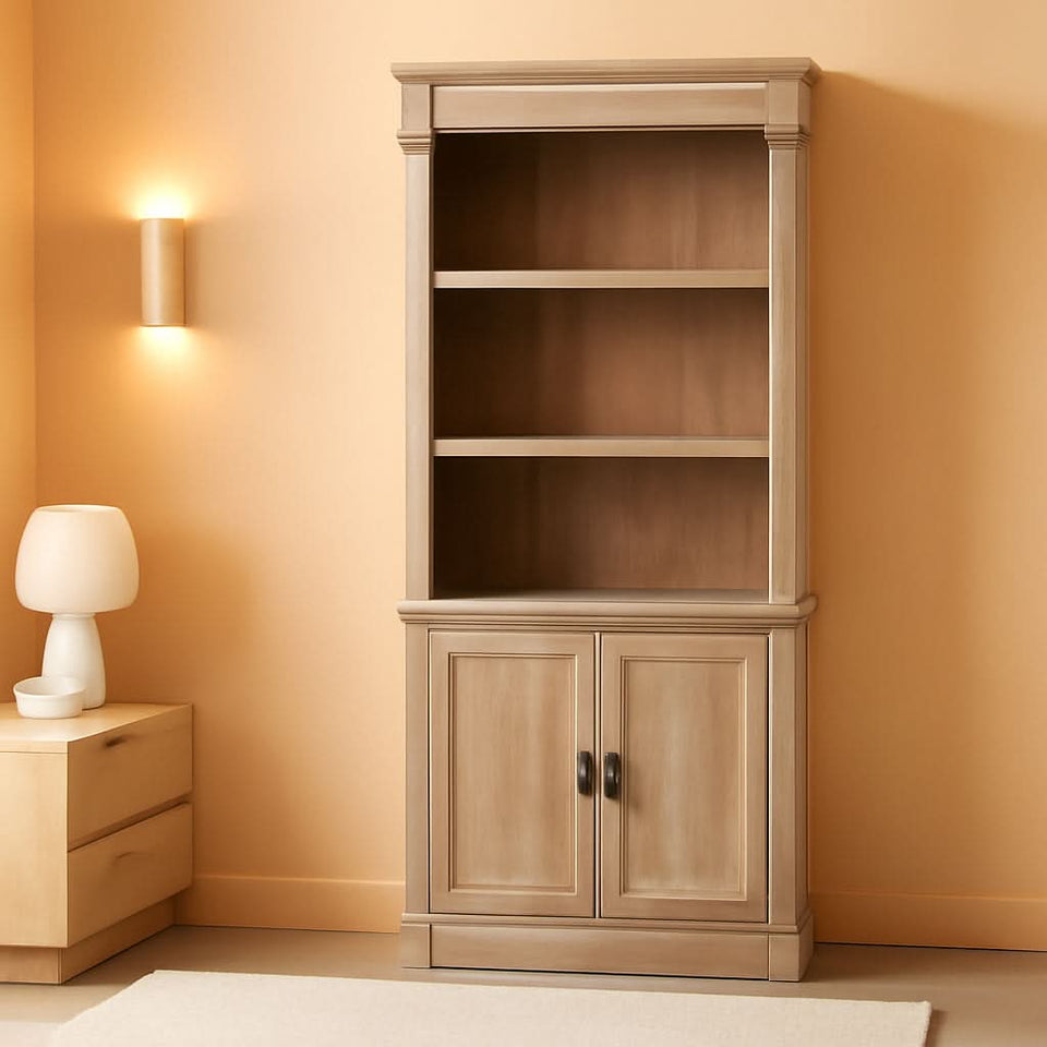 Palladia Library With Doors Bookcase Split Oak 71H