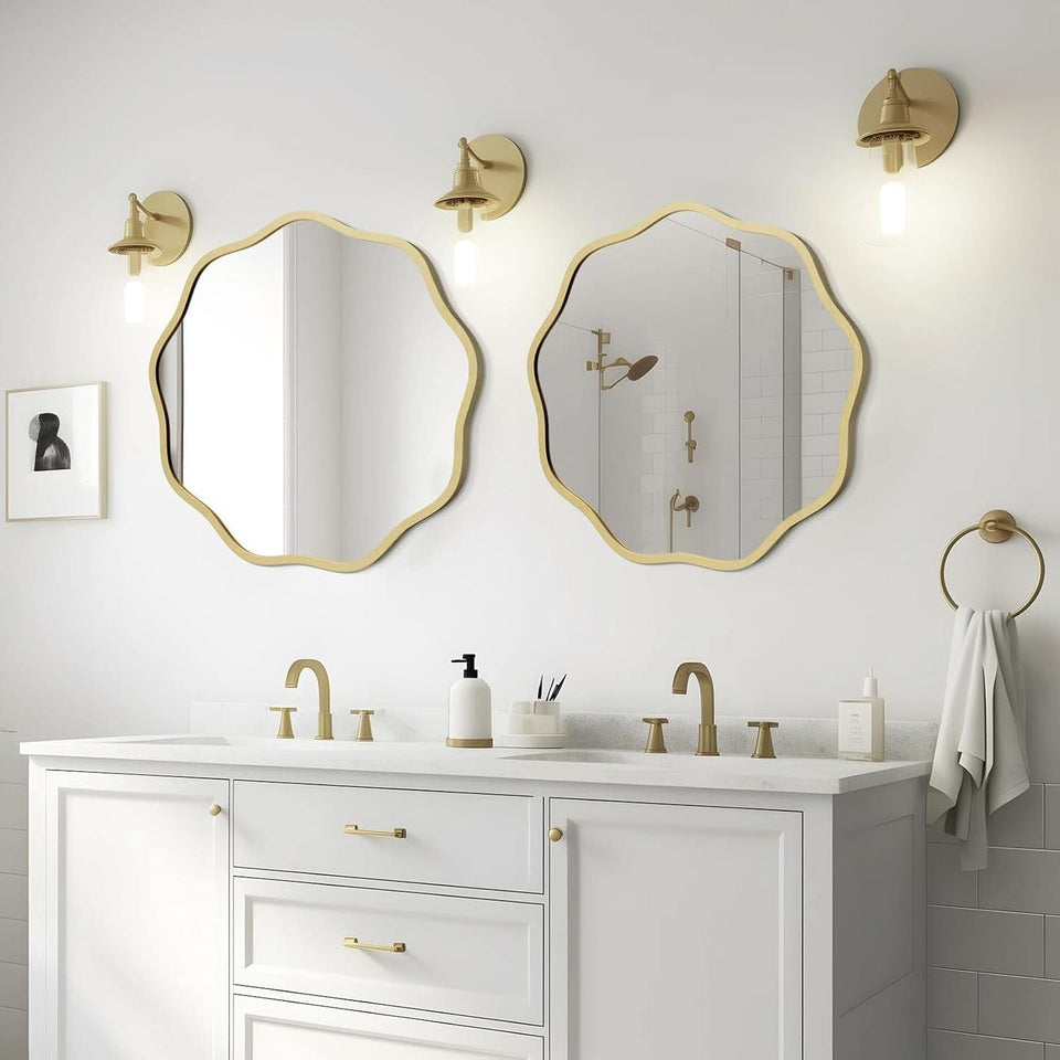Gold Round Wall Mirror 20 Inch Decorative Home Accent