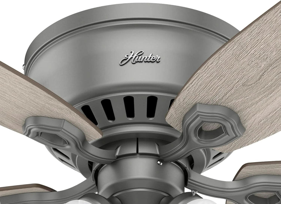 52 Inch Matte Silver LED Ceiling Fan With Integrated Light