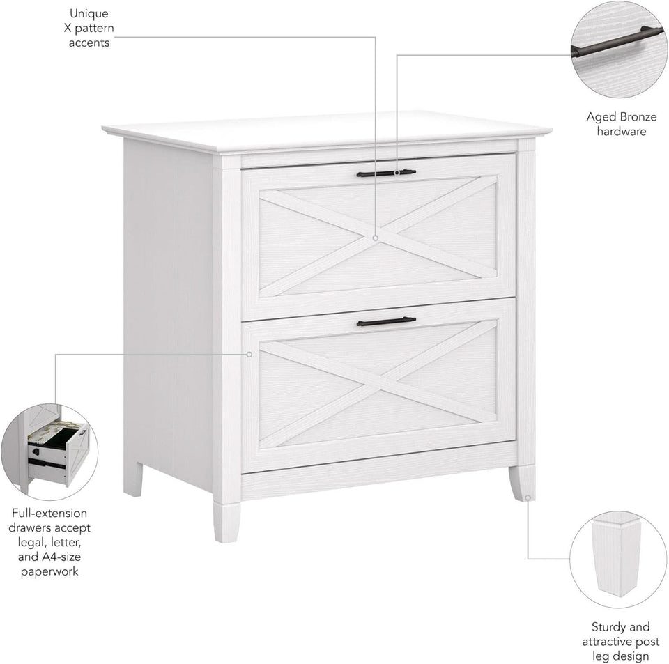 Key West Lateral File Cabinet 2 Drawer Modern Farmhouse