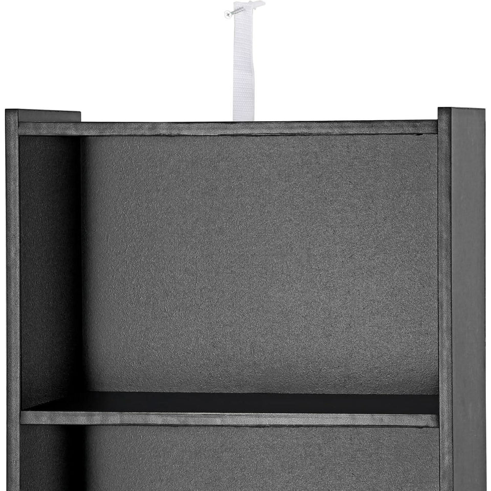 5 Tier Wood Bookcase Freestanding Black Home Office