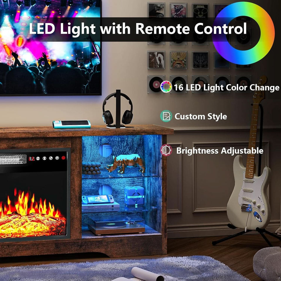 Fireplace TV Stand 18 Electric Fireplace for 65 Inch TVs