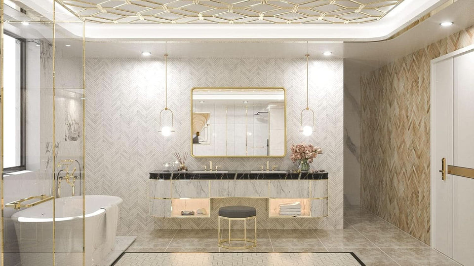 40 By 30 Inch Brushed Brass Bathroom Mirror Wall Mounted