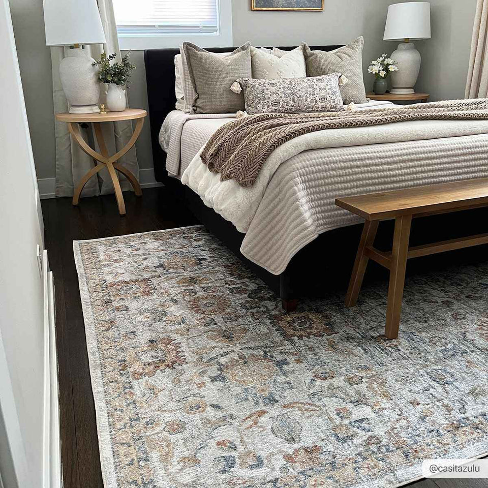 Dion Washable Floral Rug - Clearance