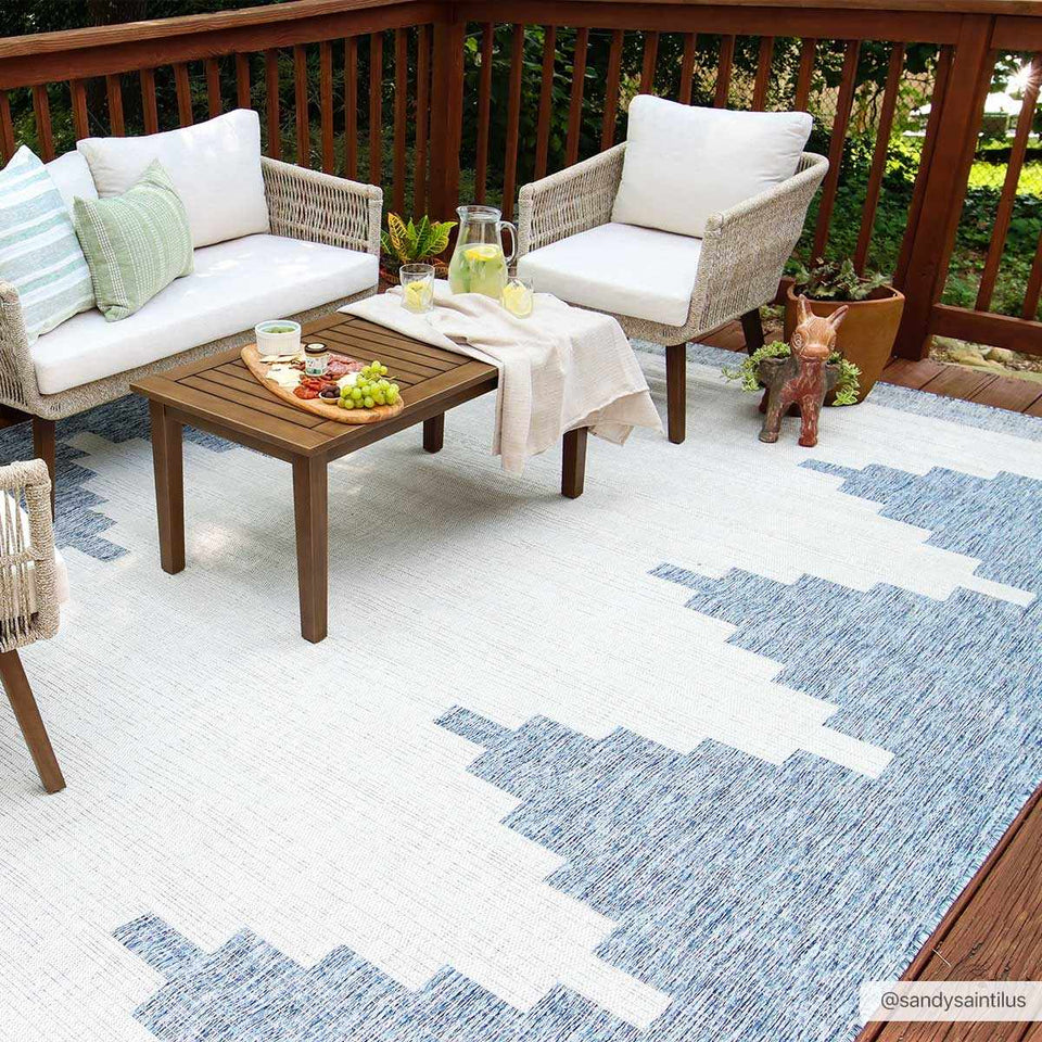 Djugun Blue Outdoor Rug - Clearance