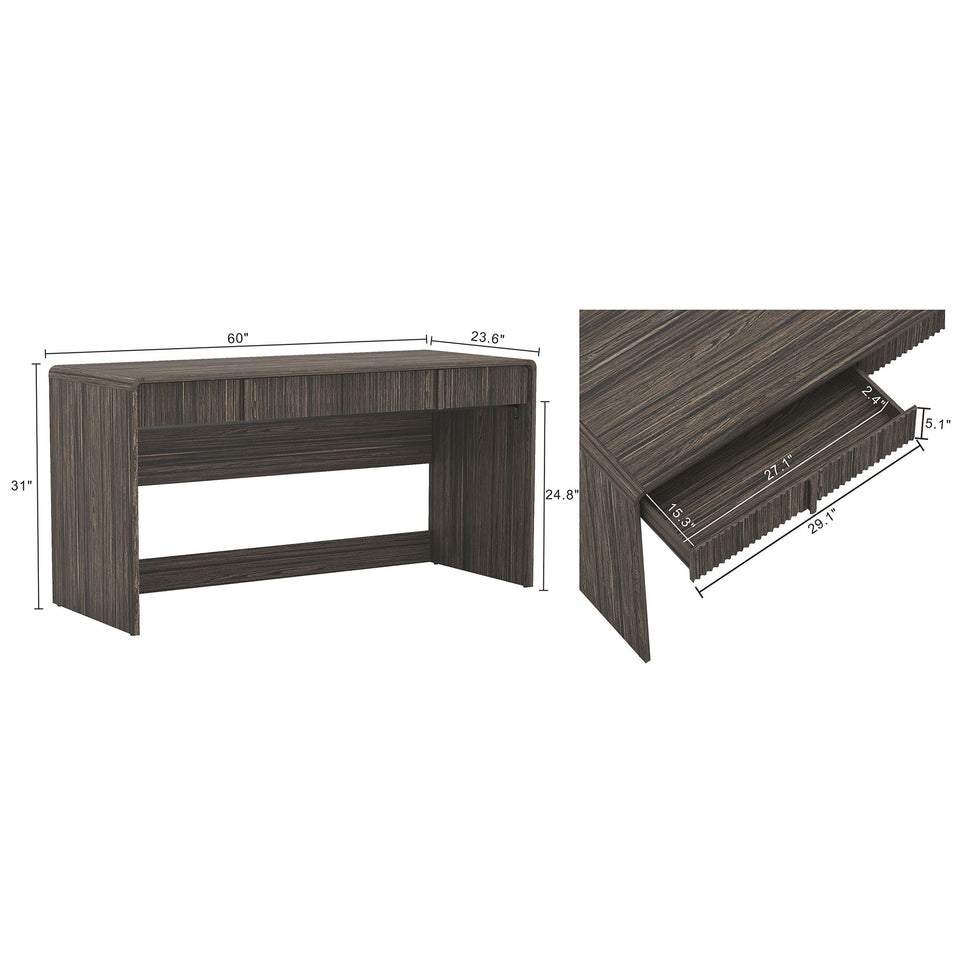 Novara 60" Writing Desk (2-Drawer) in Jacobean Walnut