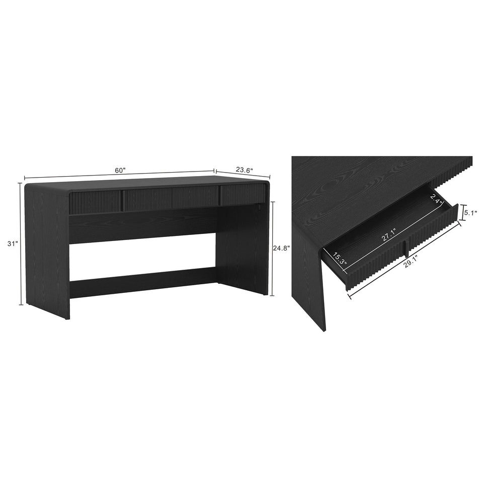Novara 60" Writing Desk (2-Drawer)