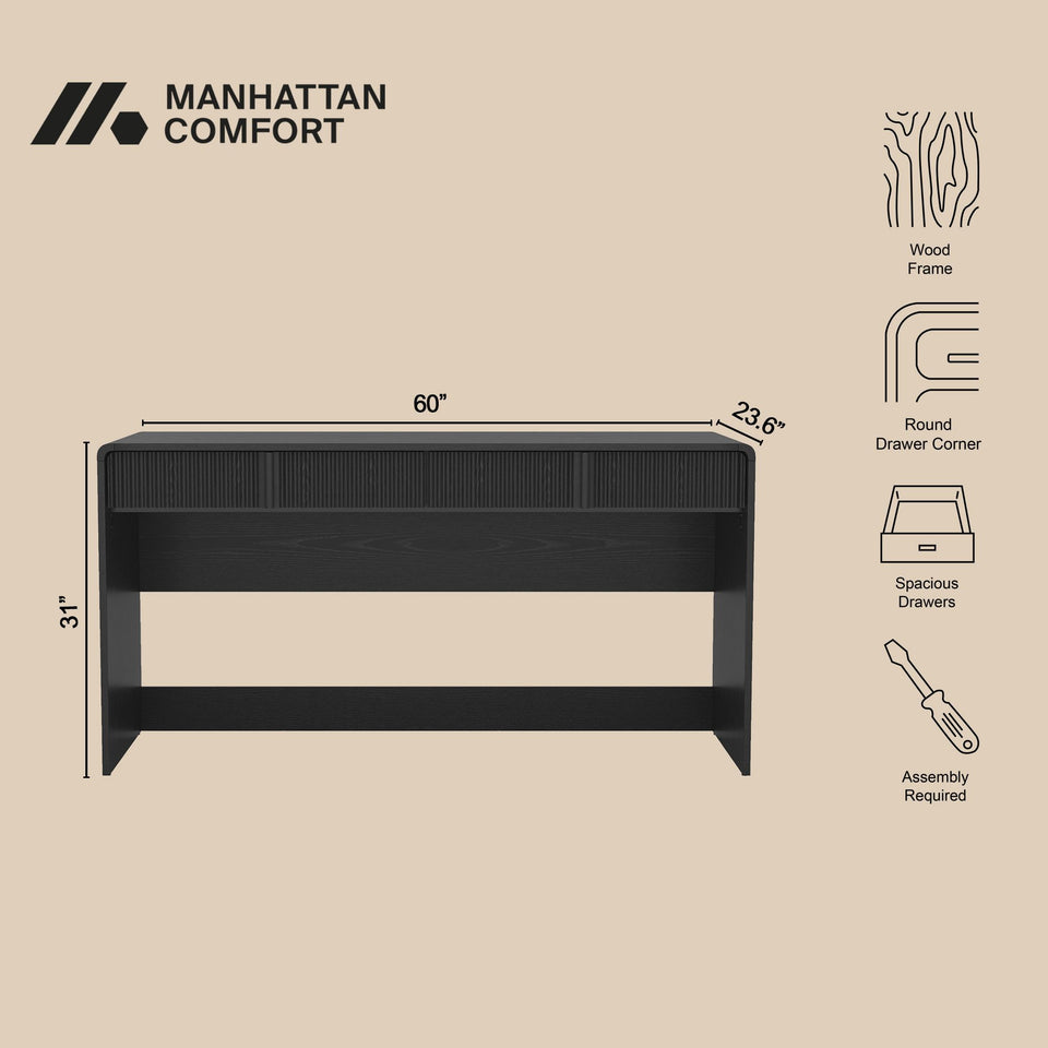 Novara 60" Writing Desk (2-Drawer)