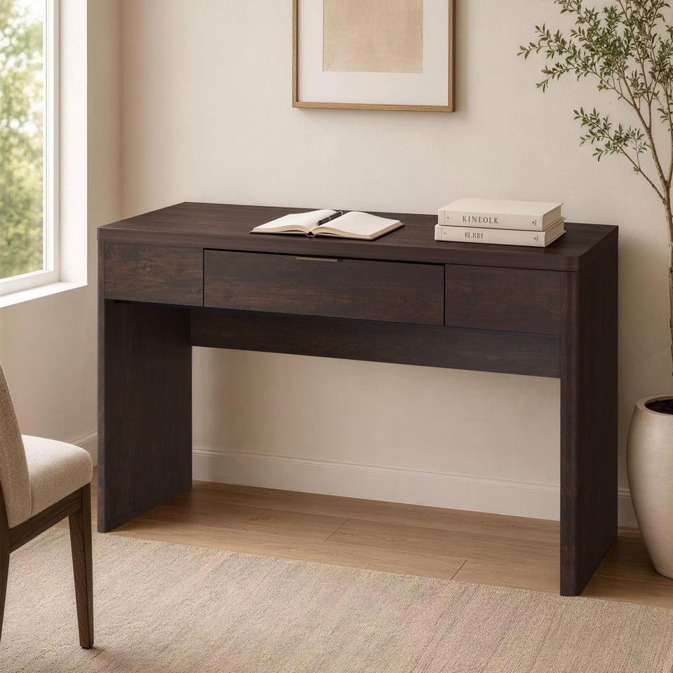 Evelyn 47" Writing Desk in Brown (1-Drawer)