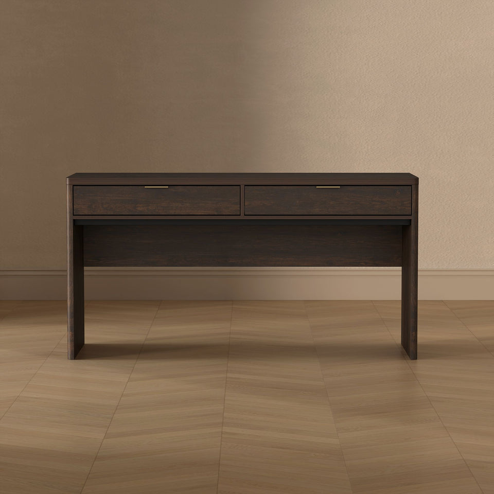 Evelyn 60" Writing Desk in Brown (2-Drawer)